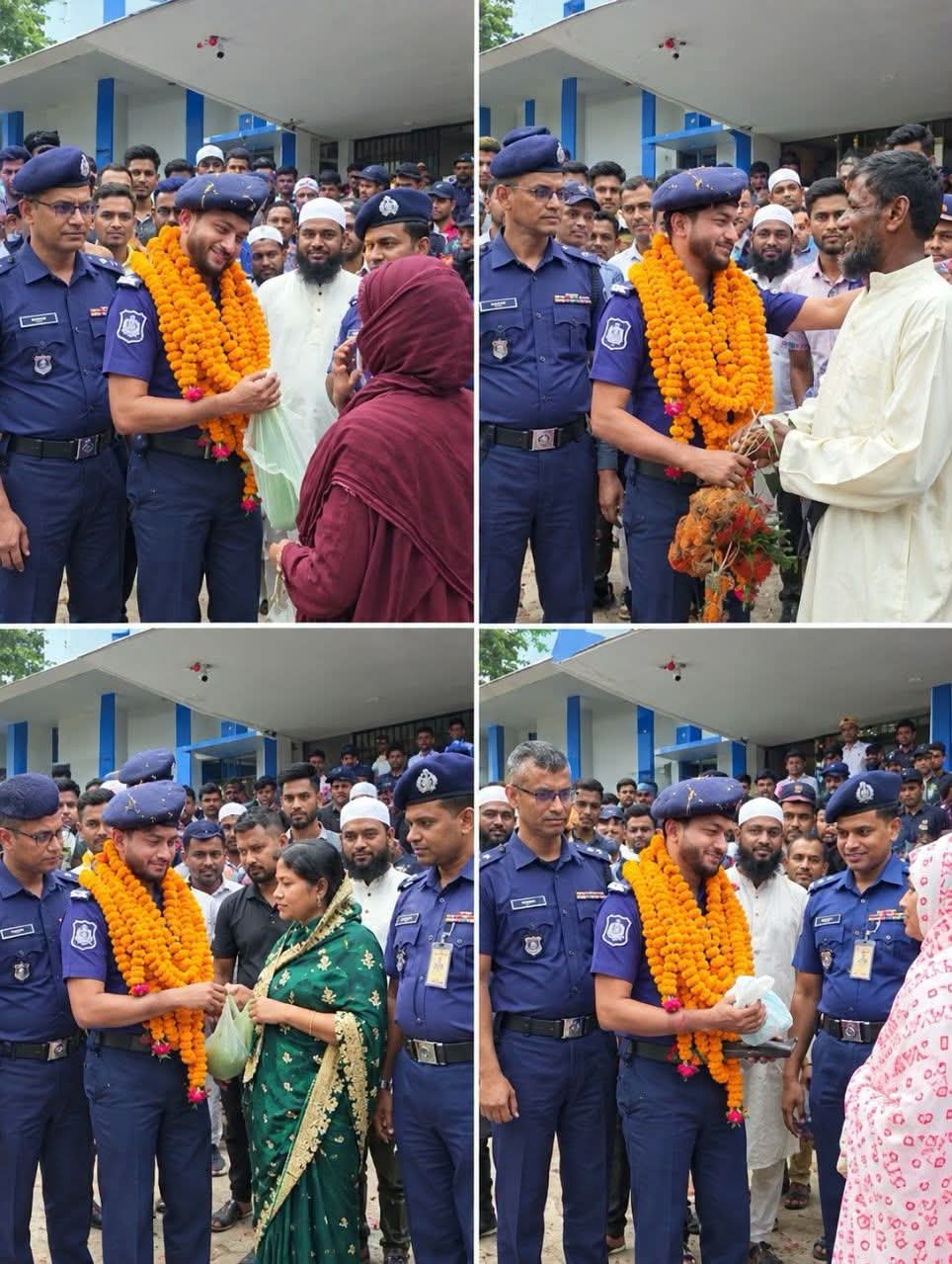 ওসির নাম মোহাম্মদ আফজাল হোসেন🌿 বিদায়ে ফুলের সঙ্গে হাঁস-লাউ-ডিম